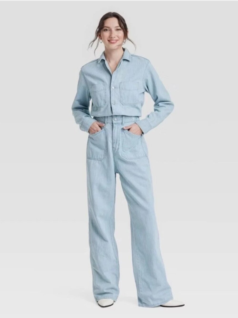 NWT Women's Universal Thread Size 12 Denim Baggy Jumpsuit